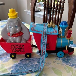 Disney Dumbo Train Toy - Red and Blue the front train is a popcorn buck Dumbo